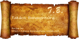 Takács Bonaventúra névjegykártya