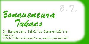 bonaventura takacs business card